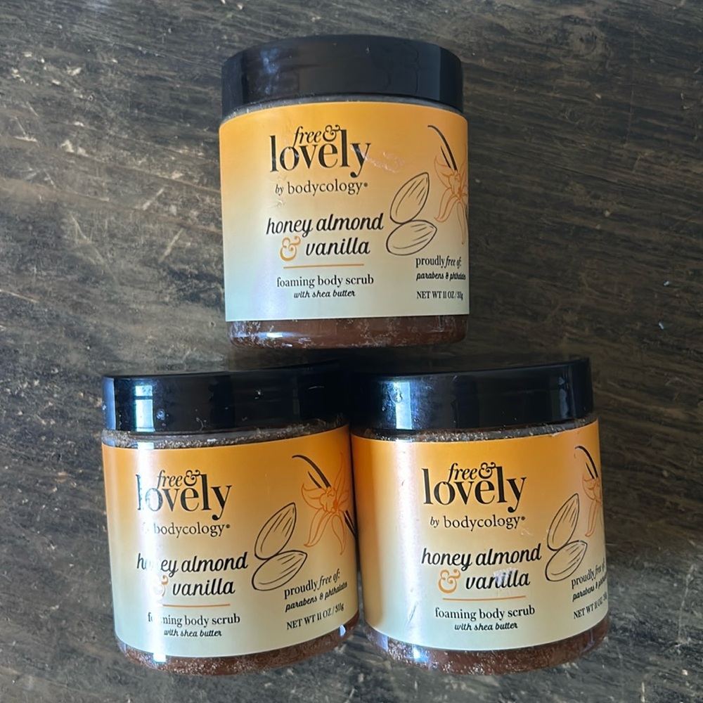 bodycology Free & Lovely Honey Almond & Vanilla Foaming Scrub PACK OF 3